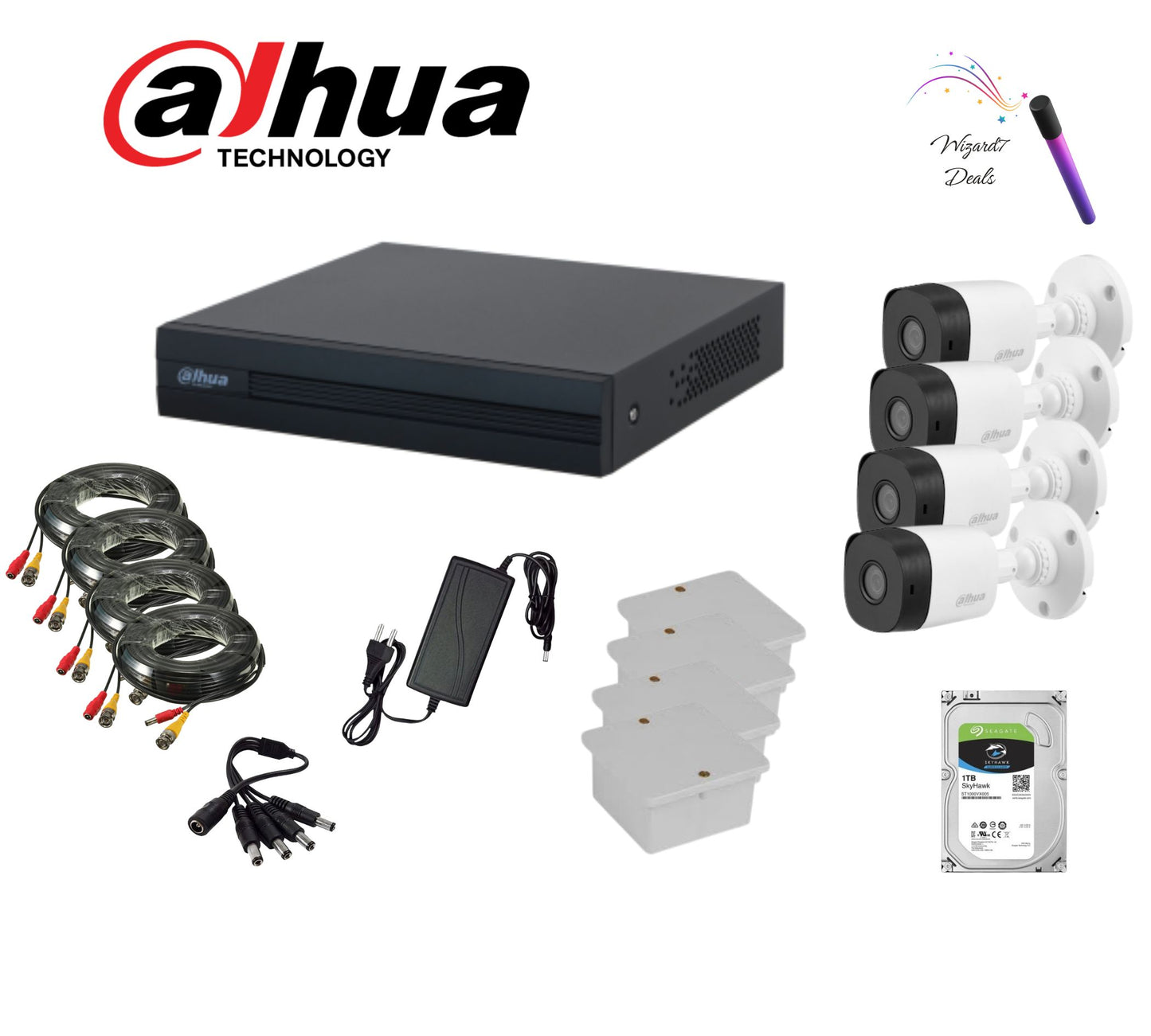 Dahua HDCVI 8Ch Hi-Res DVR 4 Cam DIY Kit